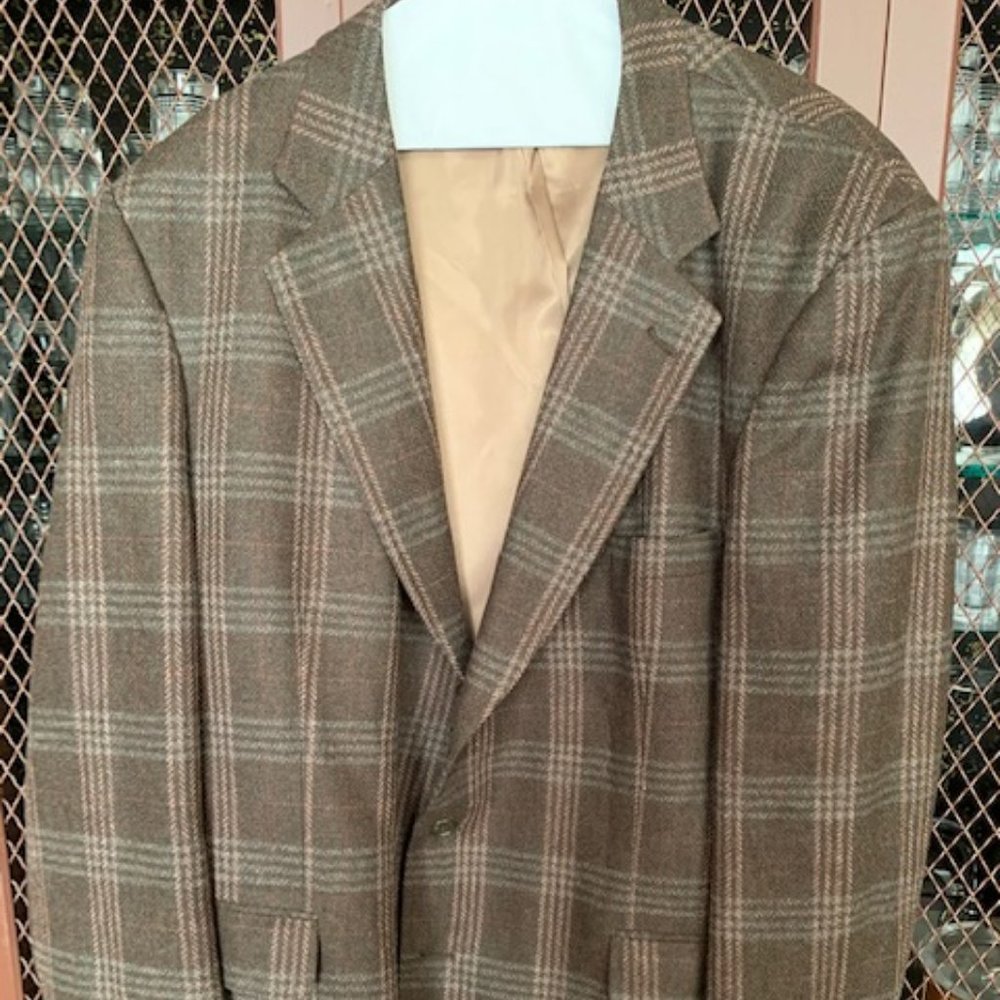 Geoffrey Beene Plaid Wool Sportcoat 46R